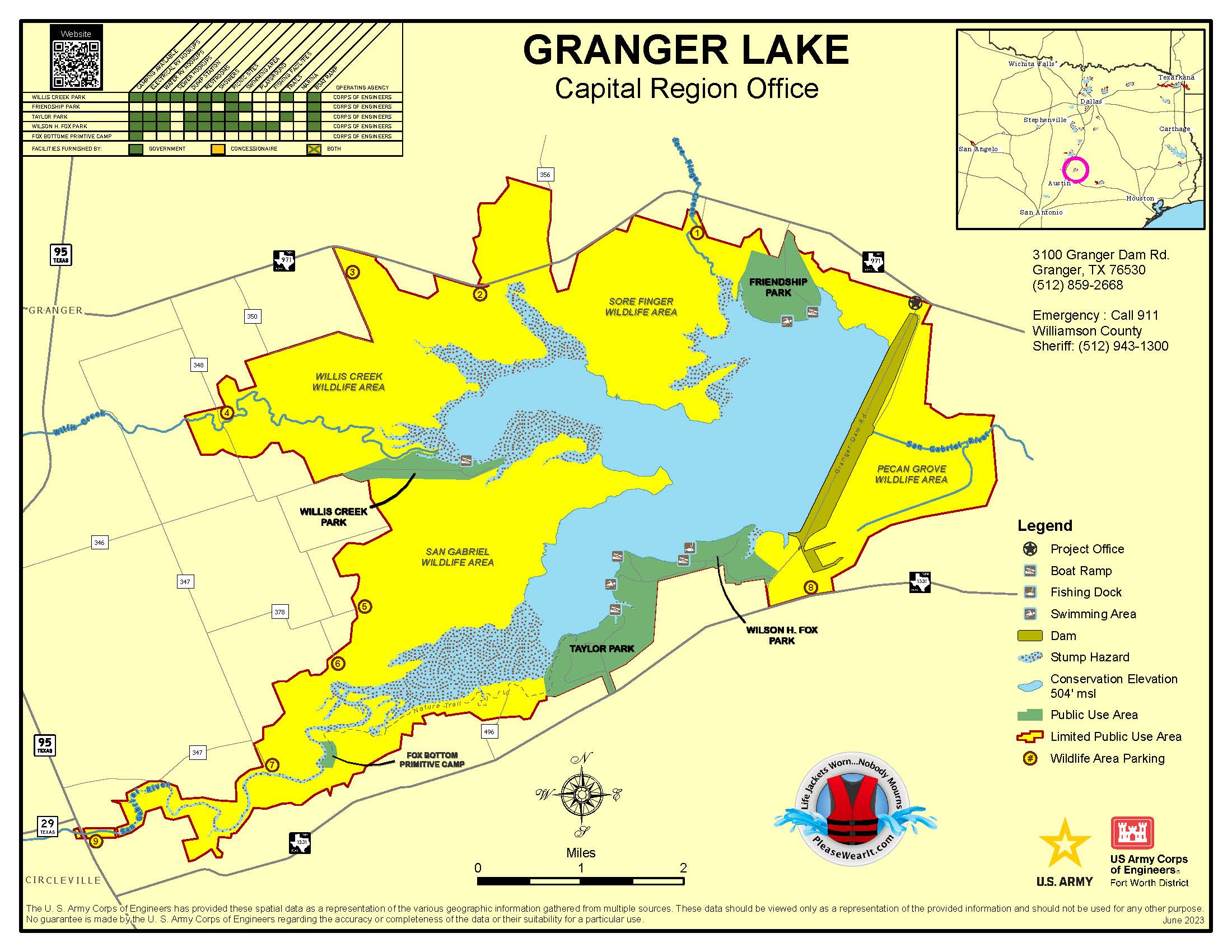 Granger Lake Map 2023